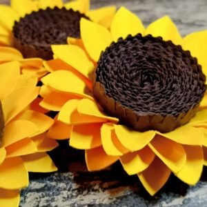 Lot de 6 fleurs artisanales en papier